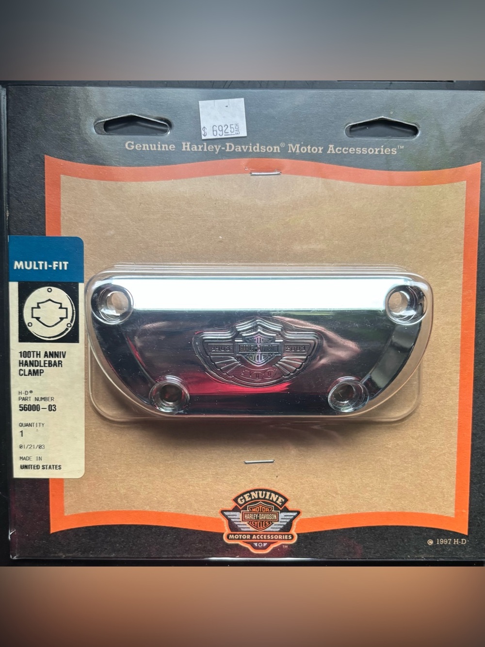 Harley-Davidson 100th Anniversary Handlebar Clamp (Part Number: 56000-03)